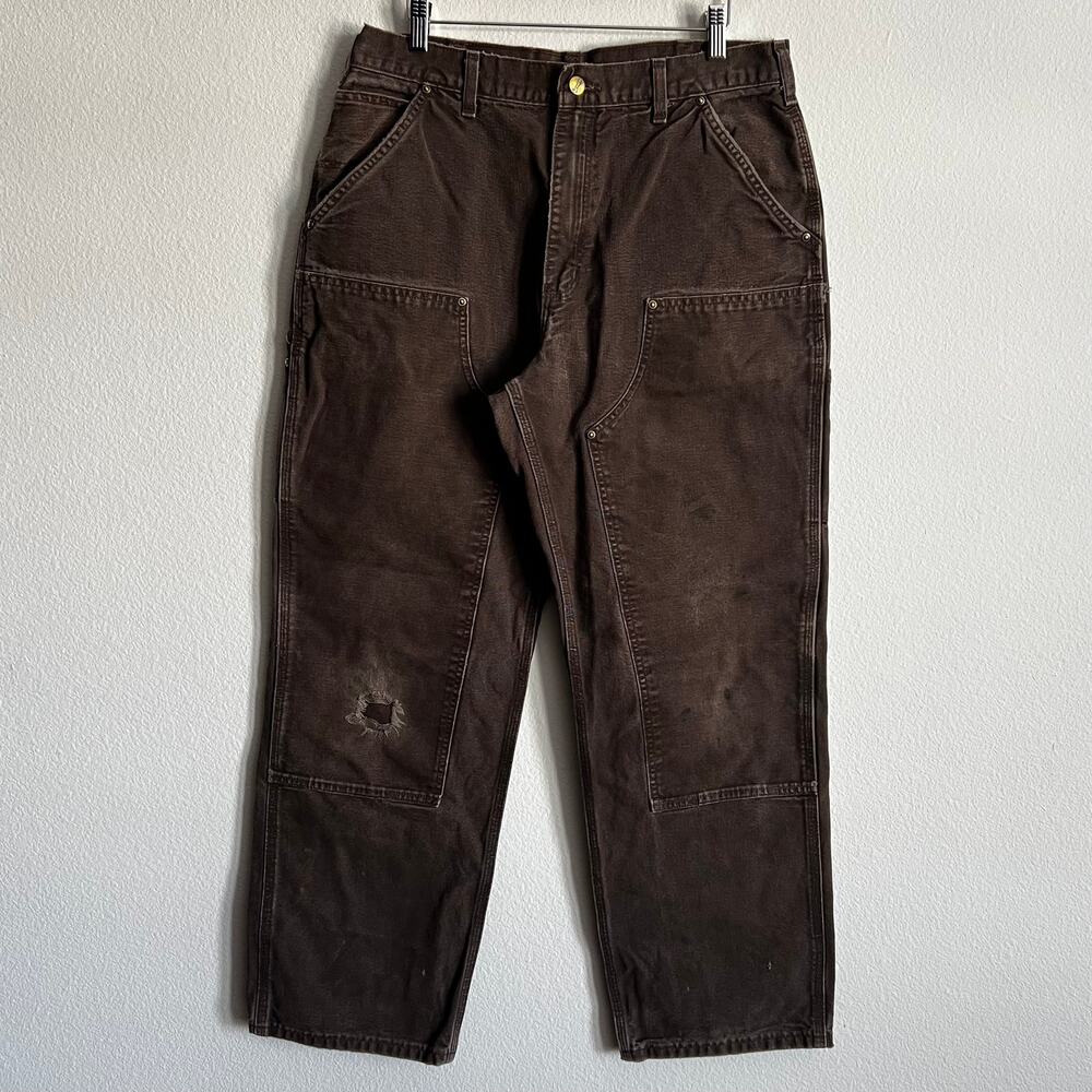 Carhartt B136 DKB brown double knee work wear carpenter pants